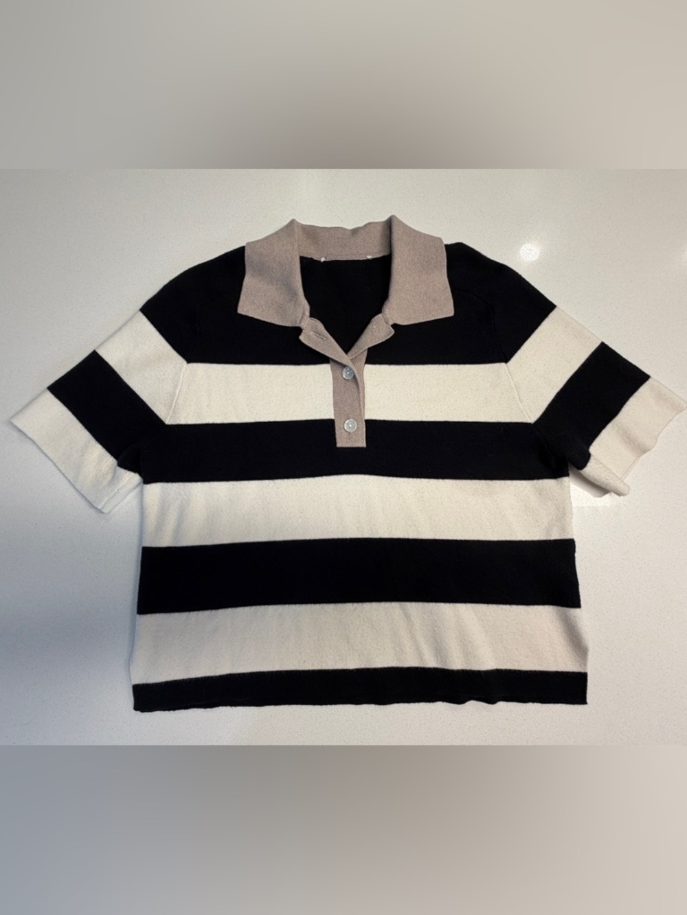 Abercrombie Short Sleeve Striped Sweater Polo